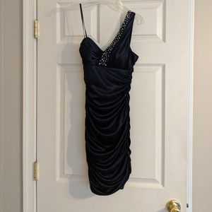 City Studio navy blue asymmetrical dress